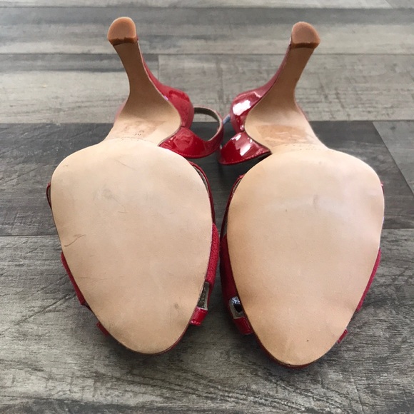 Kenneth Cole Size 6 Red Patent/Leather Heels - Picture 5 of 5